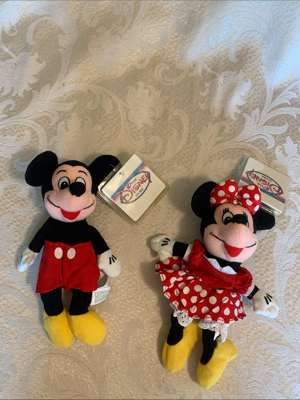 Disney Mickey & Minnie Plush Duo - Red, Black & Yellow VTG